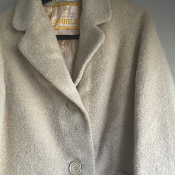 Vintage Marlborough Mohair Gimbel Brothers Long Cream Wool England Medium - Picture 2 of 7